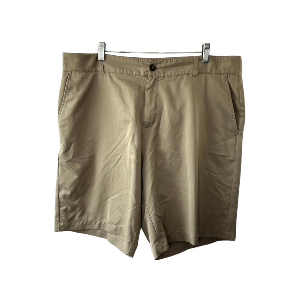 Adidas CLIMALITE Brown Flat Front Light Weight 10" Shorts Men's Size 38